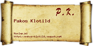 Pakos Klotild névjegykártya